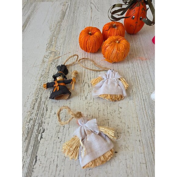 Mini Halloween pumpkin ghost witch devil ornament figurine village set - Picture 4 of 9